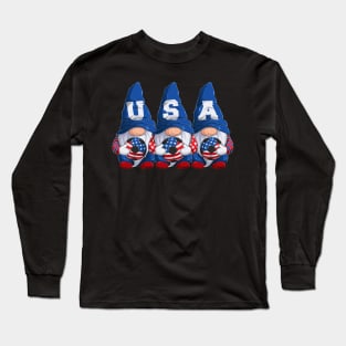 USA Flag American Soccer 2022 Pride Proud Support Squad Long Sleeve T-Shirt